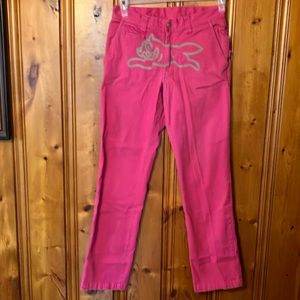 Size 30 ICECREAM pink jeans with Fox on front Has belt loops Rare find 6 pockets